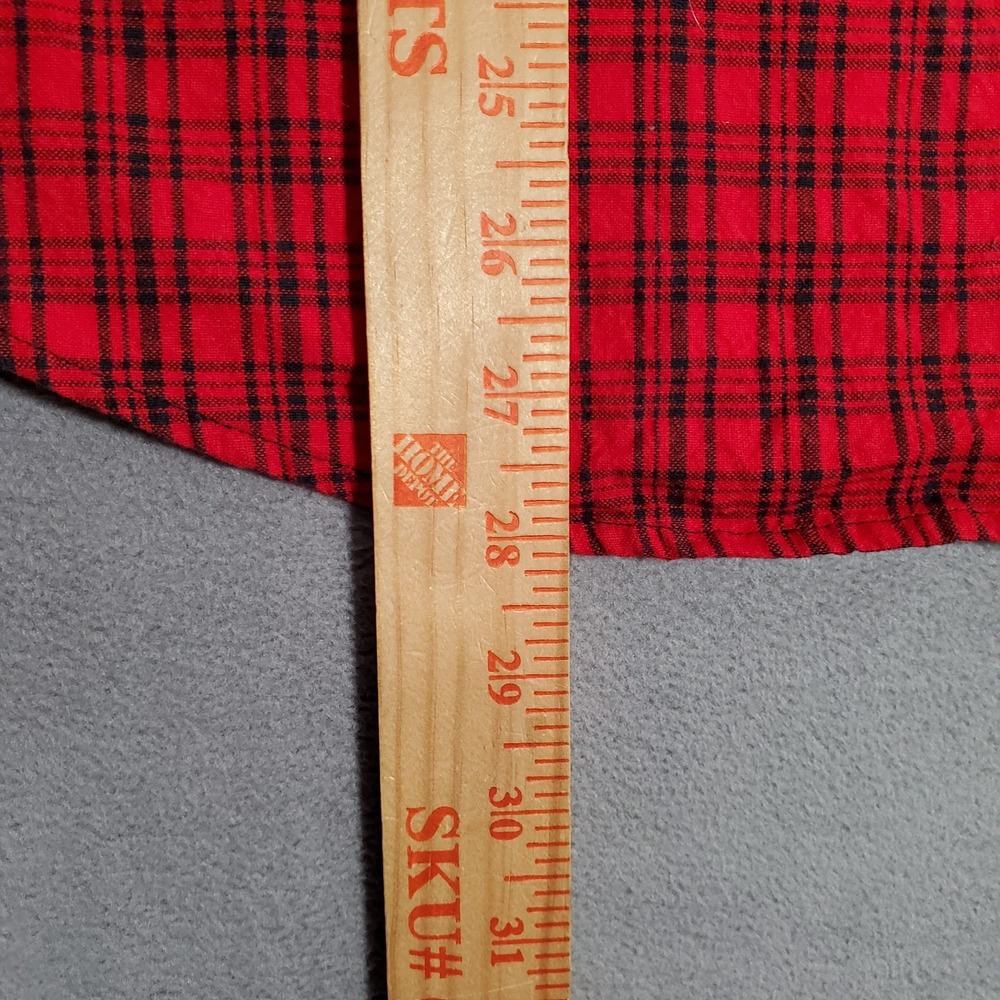 Lemon Grass Holiday Top Womens XL Red Black Plaid Button Santa Snowman Christmas - Picture 6 of 9